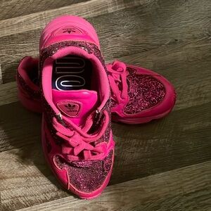 Adidas Falcon Pink Glitter Women's Sneakers Size 8. Good used condition.